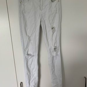 Distressed White Skinny Jeans